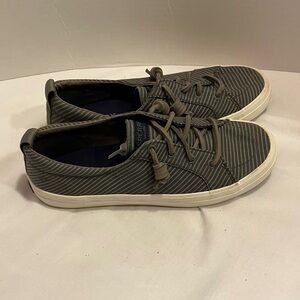 Sperry Women's Gray Striped Flats